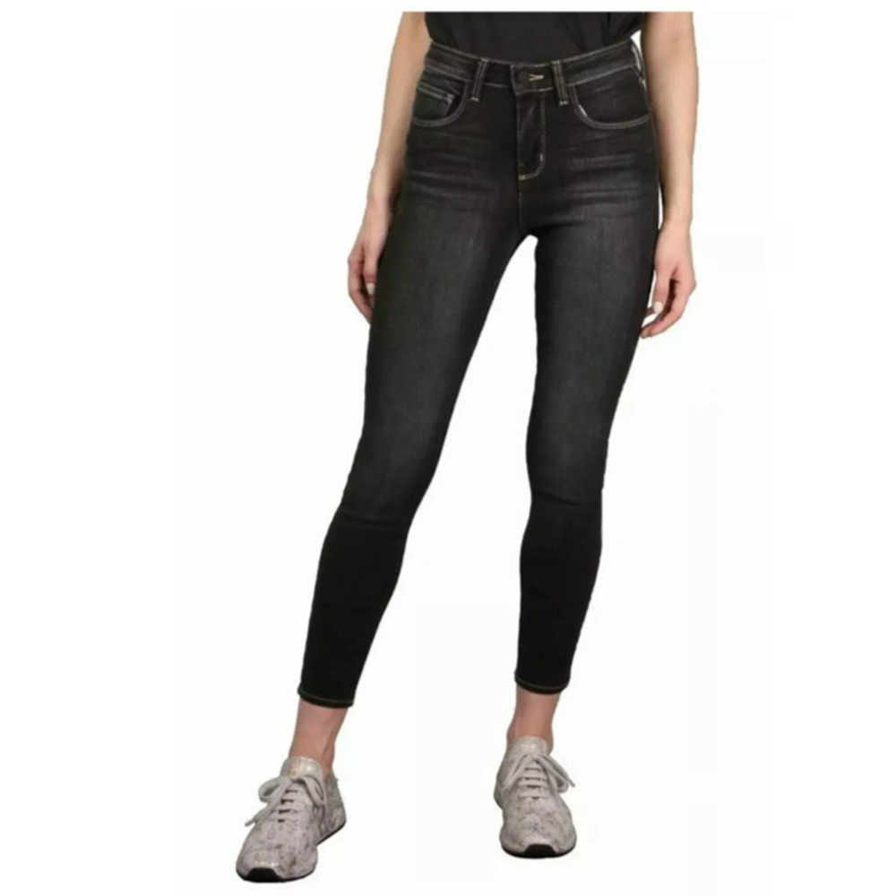 L'Agence Jeans Womens 26 Marguerite Skinny Black Faded Denim Stretch Casual